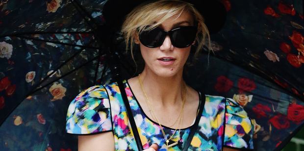 Delta Goodrem arriving at Charlotte Dawson's memorial. Photo / Daily Telegraph