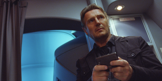 Liam Neeson in a scene from Non-Stop.