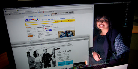 AUT student Skye Pathare spends a lot of time online shopping on websites such as ASOS and trademe. Photo / Sarah Ivey.