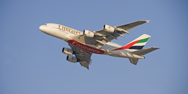 There was only a fraction of the plane's more than 500-person capacity aboard for the Sydney-Auckland leg of the Emirates flight.