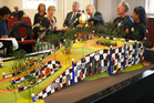The unveiling of a model of the planned Hundertwasser building planned for the Whangarei Town Basin on the site of the old NRC headquarters. PHOTO/MICHAEL CUNNINGHAM The unveiling of a model of the planned Hundertwasser building planned for the Whangarei Town Basin on the site of the old NRC headquarters. PHOTO/MICHAEL CUNNINGHAM