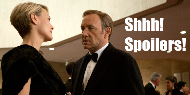 Kevin Spacey doesn't want Robin Wright to spoil the end of 'House of Cards'.