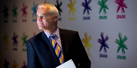 Telecom chief Simon Moutter announces that the telco will change its name to Spark. Photo / Dean Purcell