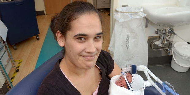 Jamie-Lee Graham with Brody. Photo / Waikato DHB