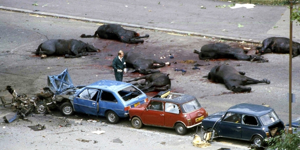 Queen's Household Cavalry horses and four soldiers were killed at Hyde Park.
