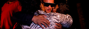 Teina Pora celebrates the news with Winnie Retimana and his five-year-old grandson Benson. Photo / Dean Purcell