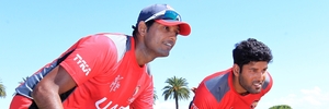 Amjad Javed (left) and Muhammad Naveed train at Nelson Park, Napier.