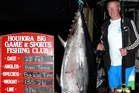 EYEING THE RECORD: Ken Teague from the Bay of Islands gamefishing club weighed in a pending New Zealand record with this 135.2kg big eye tuna at Houhora during the 2015 NZSFC nationals last week. EYEING THE RECORD: Ken Teague from the Bay of Islands gamefishing club weighed in a pending New Zealand record with this 135.2kg big eye tuna at Houhora during the 2015 NZSFC nationals last week.