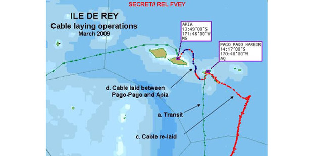 A map from a 2009 report from the GCSB's signal intelligence division