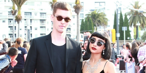 Moon with wife and fellow X Factor NZ judge Natalia Kills. Photo / Norrie Montgomery