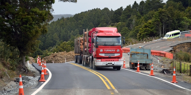 The temporary bypass of the slip at Maromaku. Photo / Michael Cunningham