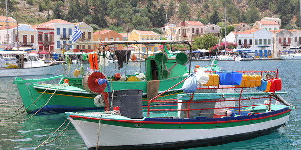 Fishing boats in the harbour of Megisti, Kastelorizo. Photo / 123RF