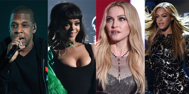 Artists Jay Z, Rihanna, Madonna and Beyonce are among co-owners of Tidal. Photo / AP
