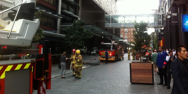 Fire crews at the scene on Federal St. Photo / NZME.