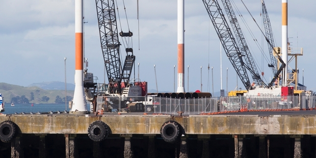 Cranes are ready for action at the Ports of Auckland. Photo / Brett Phibbs