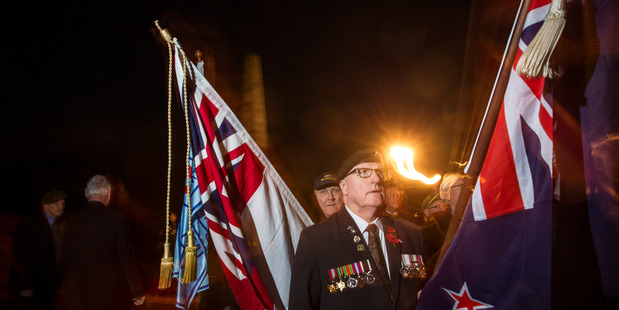 ANZAC day dawn service, Soldiers Memorial Waikumete Cemetery. Photo / Herald on Sunday / Michael Craig 