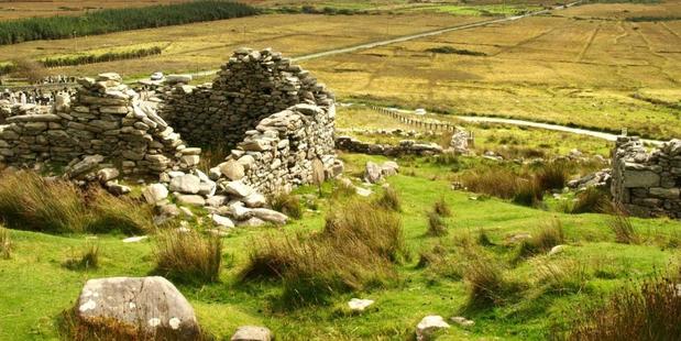 The deserted village of Slievemore, Achill Island. Ruins show 15 people plus livestock lived in a cottage not much bigger than the average bathroom. Photo / Pamela Wade