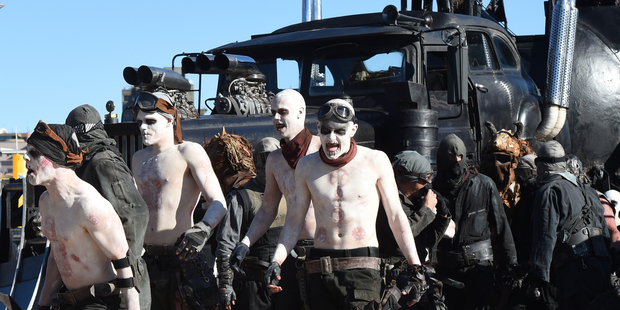 Mad Max: Fury Road film a promo on the Sydney Opera House forecourt in Sydney. Photo / AAP ONE