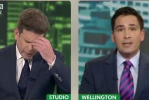 TV3 broadcaster John Campbell struggles in an interview with Tauranga MP Simon Bridges. Photo/file