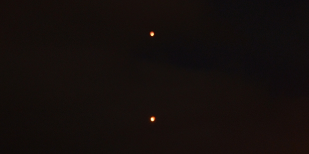 Tony Hutchins says these photos he took capture the strange lights over Tauranga. Photo / Supplied