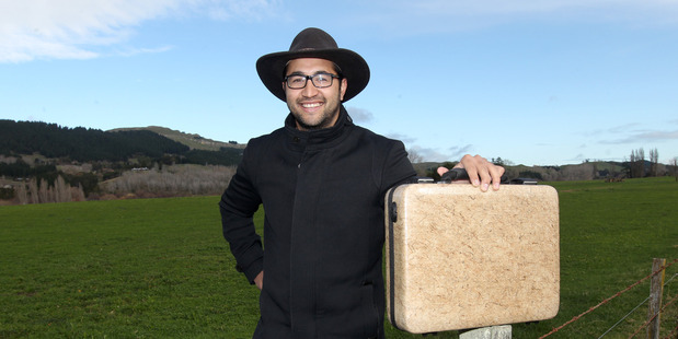 SCOUTING: Isaac Beach, sporting a hemp briefcase, is looking for partners for a bigger industrial hemp trial in Hawke's Bay. PHOTO/DUNCAN BROWN