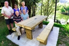 Margaret and David Parsons have been visiting McLaren Falls for 30 years. They are pictured with, standing l-r, park manager Gary Borman, city councillor Bev Edlin and Western Bay District councillor Margaret Murray-Benge. Photo / George Novak Margaret and David Parsons have been visiting McLaren Falls for 30 years. They are pictured with, standing l-r, park manager Gary Borman, city councillor Bev Edlin and Western Bay District councillor Margaret Murray-Benge. Photo / George Novak
