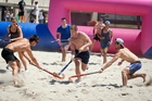 Action from last year's national beach hockey championships held at Mount Main beach. Photo / File Action from last year's national beach hockey championships held at Mount Main beach. Photo / File