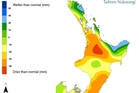 The Niwa weather map showing the moisture-depleted soils of the district. Graphic / NIWA The Niwa weather map showing the moisture-depleted soils of the district. Graphic / NIWA