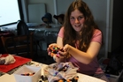 Hayley Crosse with the woollen beads her mother turns into jewellery. Hayley Crosse with the woollen beads her mother turns into jewellery.