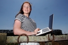 Greer McNeily, from Clive, was up with the birds to look online for her NCEA results. Photo / Paul Taylor Greer McNeily, from Clive, was up with the birds to look online for her NCEA results. Photo / Paul Taylor