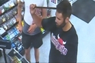 Armitage arrives at the service station with the rod lodged in his head. Photo / 3 News Armitage arrives at the service station with the rod lodged in his head. Photo / 3 News