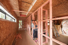 Ben and Kylie in the hallway of the bedroom pod. Photo / Ben Crawford Ben and Kylie in the hallway of the bedroom pod. Photo / Ben Crawford