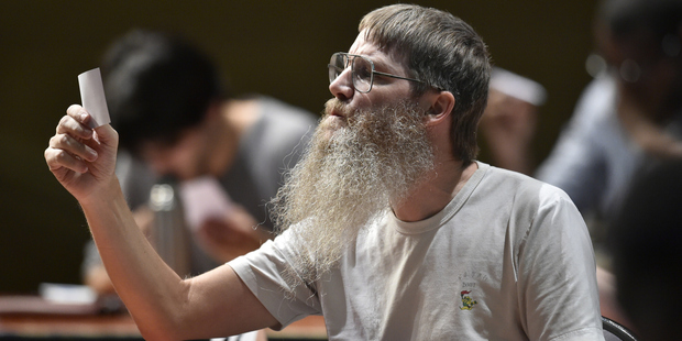 New Zealand's Nigel Richards competes in the Francophone Scrabble World Championships in Louvain-La-Neuve. Photo / Getty Images
