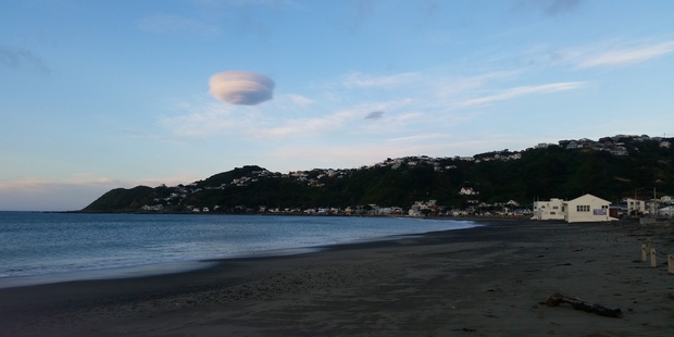 Alex Greig said he often visited Lyall Bay Beach along Wellington's southern coast with his wife, but this morning an unusual shaped orb caught his eye. Photo / Alex Greig