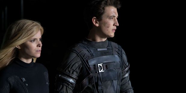 Loading Kate Mara and Miles Teller as Sue Storm and Reed Richards in The Fantastic Four (Supplied)
