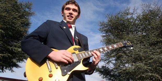 COLLEGE MC: Kuranui College student musician Walter Taber is a multi-instrumentalist who plays guitar, piano and "a bit of trumpet". PHOTO/LYNDA FERINGA