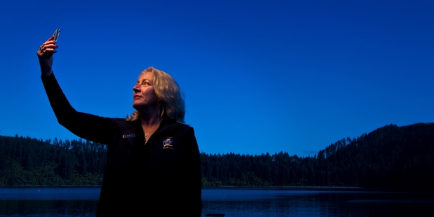 SEARCHING FOR SIGNAL: Blue Lake Top 10 Holiday Park owner Sheryl Murray would love there to be cellphone coverage at Tikitapu. PHOTO/STEPHEN PARKER
