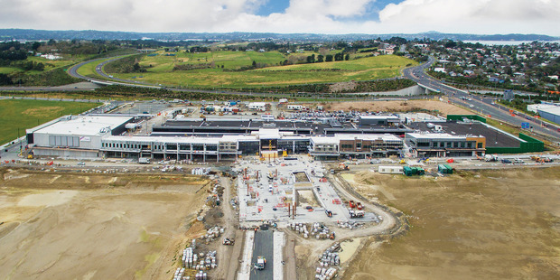 An aerial view of the Northwest Shopping Centre, part of the new Westgate Town Centre, under construction in Auckland. Photo / Supplied