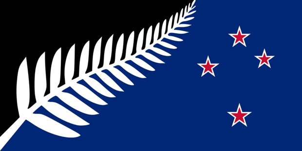 Silver Fern (Black, White and Blue) - by Kyle Lockwood