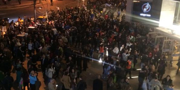 People flood into the streets following a massive earthquake off the coast of Chile. Photo / Supplied via Twitter
