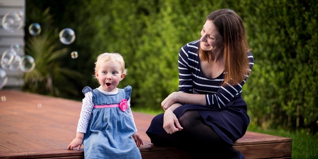 Dr Hannah Noel with Elise, now aged 21 months; Father Jared was able to spend nine precious months with his daughter. Photo / Dean Purcell