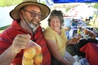 CITRUS SUCCESS: Graham Lancaster and Lorraine Dickey of Wairoa selling their oranges and winning marmalade at the Wairoa A & P Show. CITRUS SUCCESS: Graham Lancaster and Lorraine Dickey of Wairoa selling their oranges and winning marmalade at the Wairoa A & P Show.