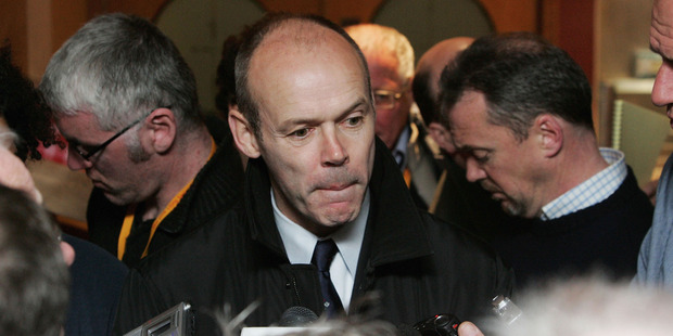 Clive Woodward, the Lions coach, fronts the media after his team's loss to the All Blacks in 2005. His strategy of not naming the All Blacks backfired. Photo / Getty Images