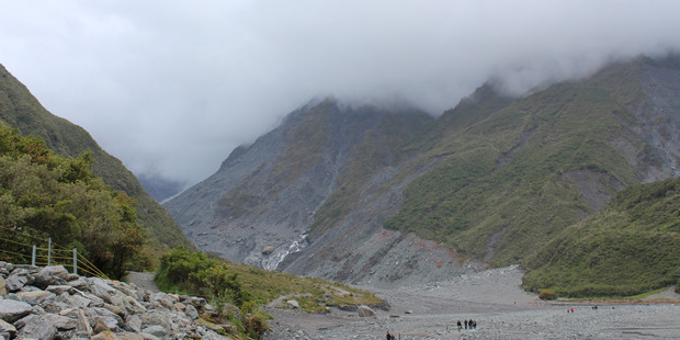 Weather conditions looking towards Fox Glacier today. Photo / Greymouth Star