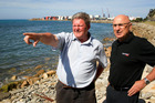 Napier Port Ocean Swim organiser Trevor Adsett points out the course to the port's general manager of corporate projects, Chris Bain. PHOTO/WARREN BUCKLAND Napier Port Ocean Swim organiser Trevor Adsett points out the course to the port's general manager of corporate projects, Chris Bain. PHOTO/WARREN BUCKLAND