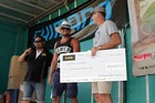 DOUBLE DELIGHT: Dwayne Kitchen receiving one of his two cash prizes. DOUBLE DELIGHT: Dwayne Kitchen receiving one of his two cash prizes.