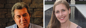 Alan Duff and Eleanor Catton. Photo / Supplied / Mark Mitchell