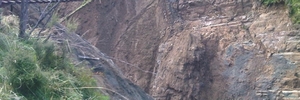 DAMAGED: Major washout on the Napier-Gisborne railway line, north of Kopuawharo, closed the line.PHOTO/SUPPLIED