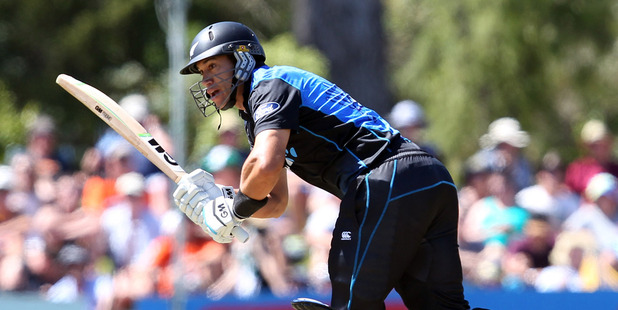 Ross Taylor made 96 as New Zealand passed 300 for the second straight game. Photo / Getty
