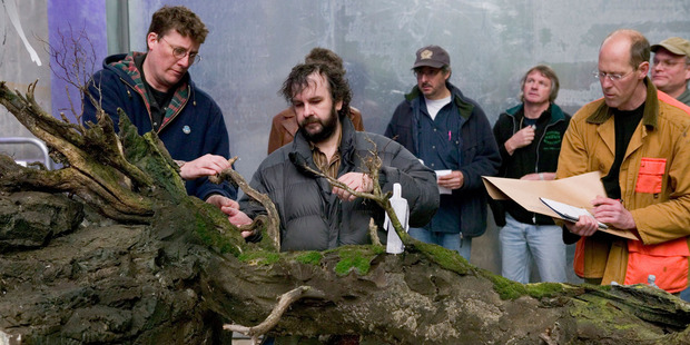 Sir Peter Jackson and Sir Richard Taylor at work on the set of King Kong. Photo / Pierre Vinet, supplied